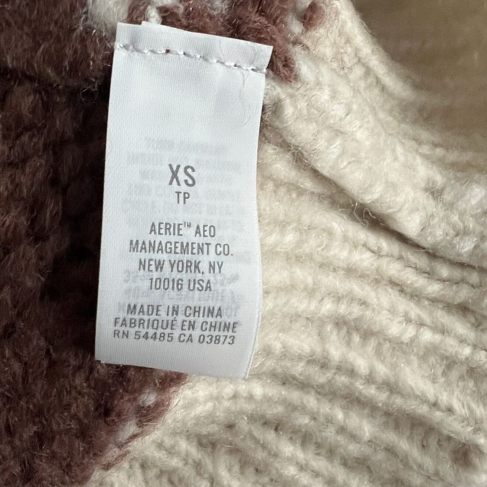 NWT‎ Aerie Womens Fair Isle Oversized Wool Blend Pullover Sweater Size XS - Picture 6 of 7